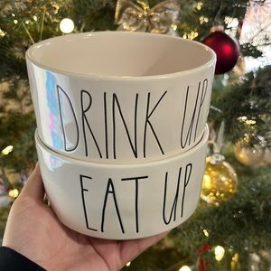 Pet bowls large Rae Dunn set of two